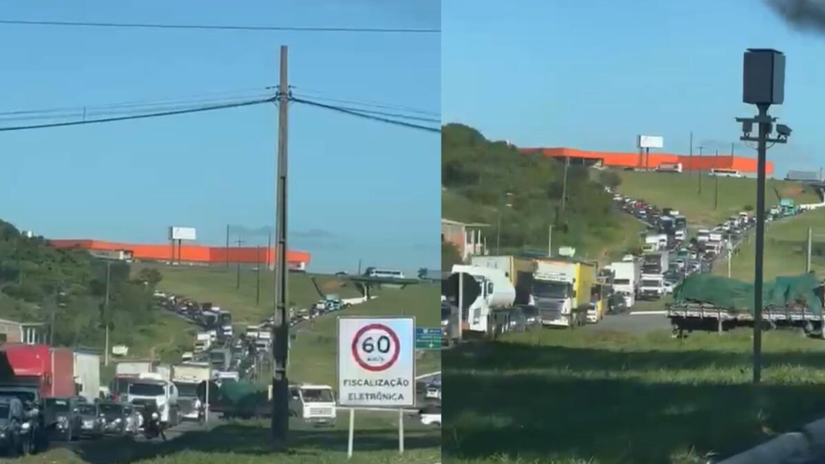 Após interdição por acidente envolvendo caminhão de combustível, trecho é liberado, mas trânsito segue intenso na BR-230 em Santa Rita Trânsito intenso BR-230 em Santa Rita