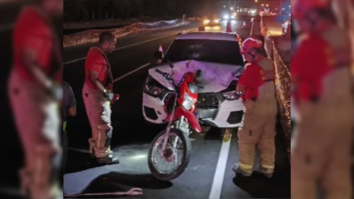 VÍDEO: colisão na BR-230 deixa motociclista ferido e óleo na pista acidente br-230