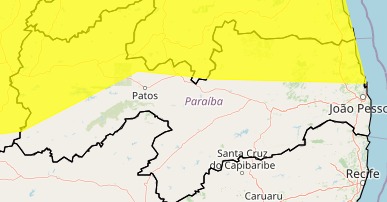 Chuvas intensas devem atingir 100 cidades da Paraíba nas próximas horas, alerta Inmet