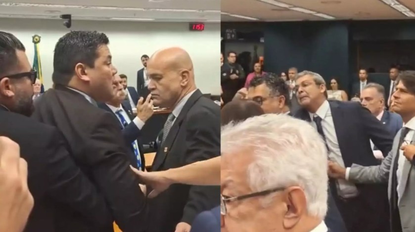 Deputados brigam durante reunião da comissão de Segurança com Lewandowski Deputados brigam durante reunião da comissão de Segurança com Lewandowski