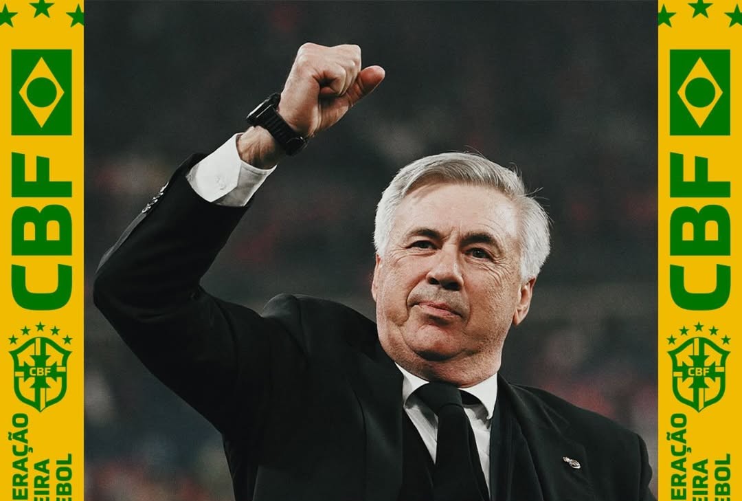CBF anuncia Carlo Ancelotti como técnico da Seleção Brasileira