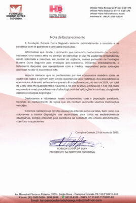 Nota da Fundação Rubens Dutra Segundo