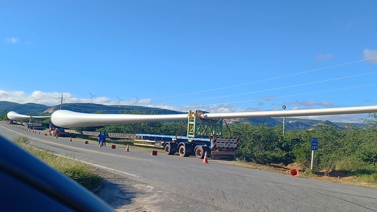 Pá eólica. (foto: divulgação/PRF-PB)