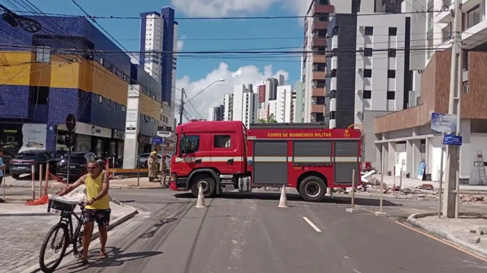 Avenida João Câncio, em João Pessoa, é interditada após vazamento de gás vazamento de gás, avenida joão câncio, joão pessoa