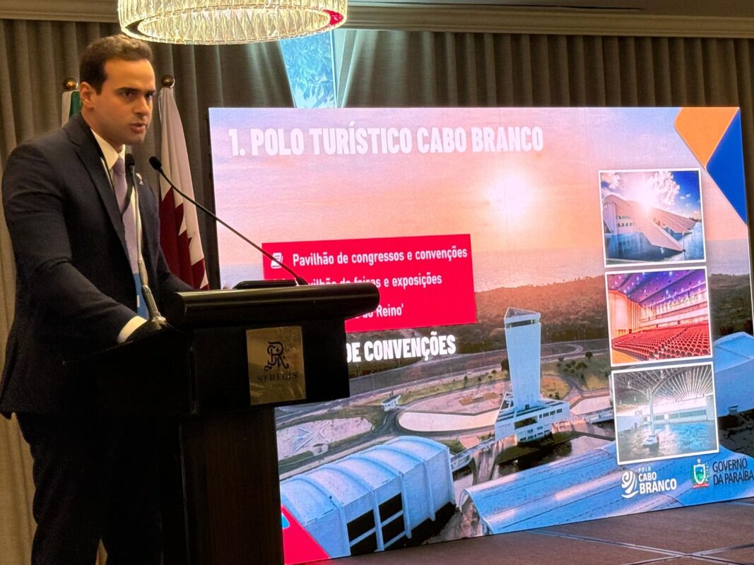 Vice-governador Lucas Ribeiro participa de missão internacional do Consórcio Nordeste e apresenta Polo Turístico Cabo Branco a investidores no Catar No Catar, vice-governador Lucas Ribeiro apresenta Polo Turístico Cabo Branco a investidores