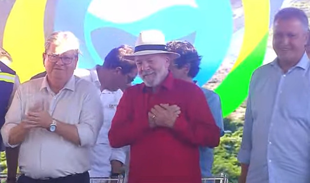 AO VIVO: Lula entrega marco do Ramal do Apodi, na Paraíba Lula na Paraíba. (foto: reprodução/youtube)