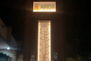 Inverno: termômetro registra 14 °C em Areia Termômetro em Areia registra 14 °C. (foto: divulgação/Prefeitura de Areia)