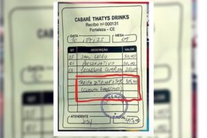 Cabaré cobra 'tarifa do Trump' e foto do recibo viraliza nas redes cabaré