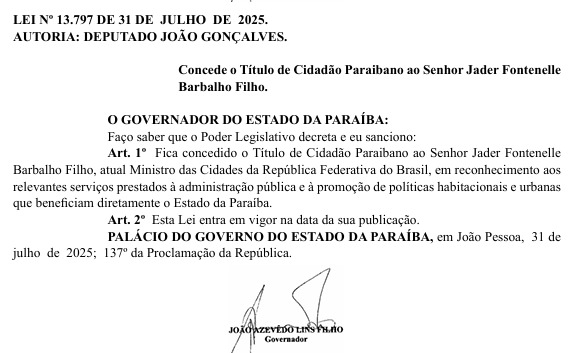(foto: reprodução/DOE) Jader Barbalho