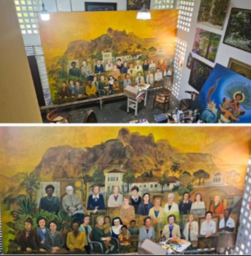 Flávio Tavares finaliza obra de arte com mural gigante no Hospital da Mulher Flávio Tavares finaliza obra de arte com mural gigante no Hospital da Mulher