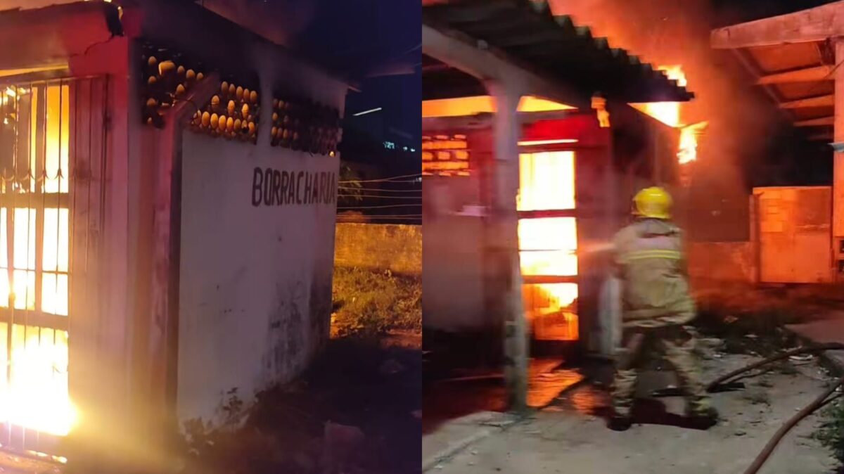 VÍDEO: incêndio destrói borracharia no Portal do Poço, em Cabedelo Incêndio atingiu borracharia em Cabedelo. (foto: reprodução/vídeo/1ª CIBM)