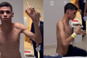 Luva de Pedreiro comemora alta em hospital de João Pessoa. (foto: reprodução/redes sociais)