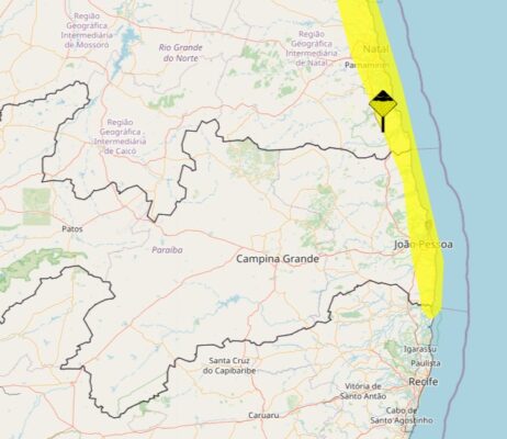 Paraíba recebe novo alerta de chuva