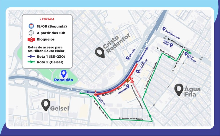 Nova etapa das obras no Viaduto Prefeito Luciano Agra inicia interdição temporária em Água Fria
