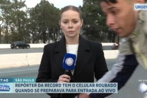 Repórter da Record é assaltada antes de entrada ao vivo em SP