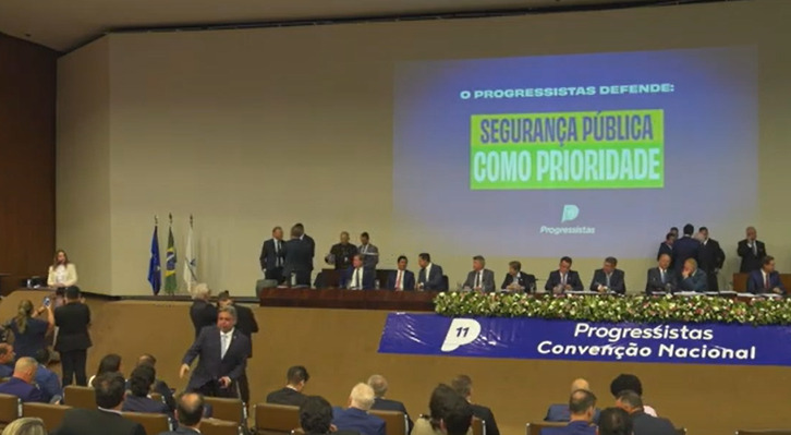 Convenção nacional da federação 'União Progressista'. (foto> reprodução/Youtube)
