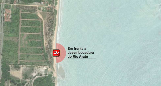 Trecho impróprio no final da praia da Penha. (foto: reprodução/relatório da Sudema) 