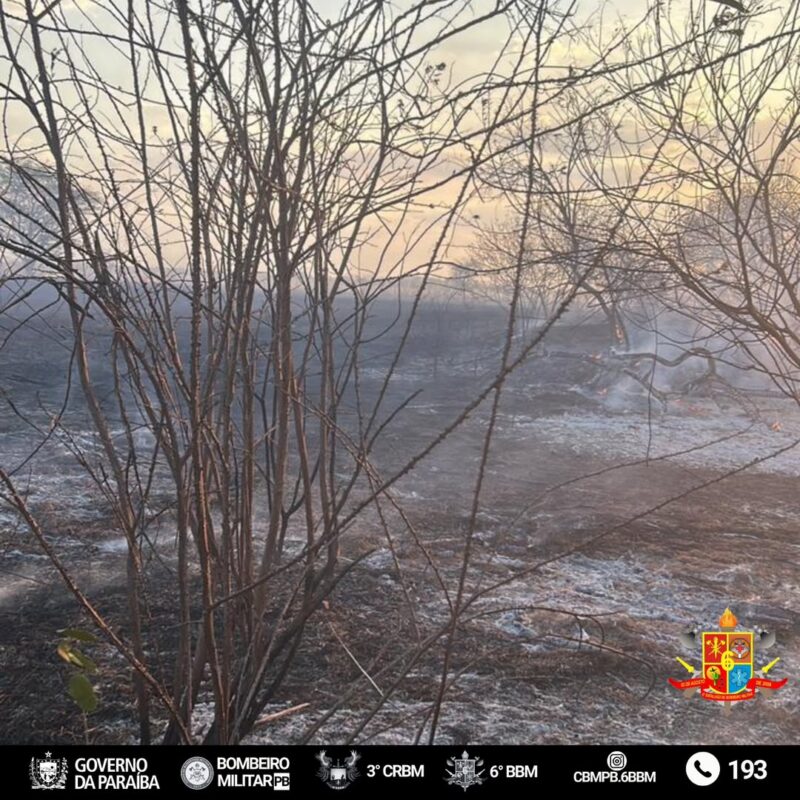 Inc�ndio no Vale dos Dinoussauros, em outubro de 2025. (foto: divulga��o/cbmpb.6bbm)