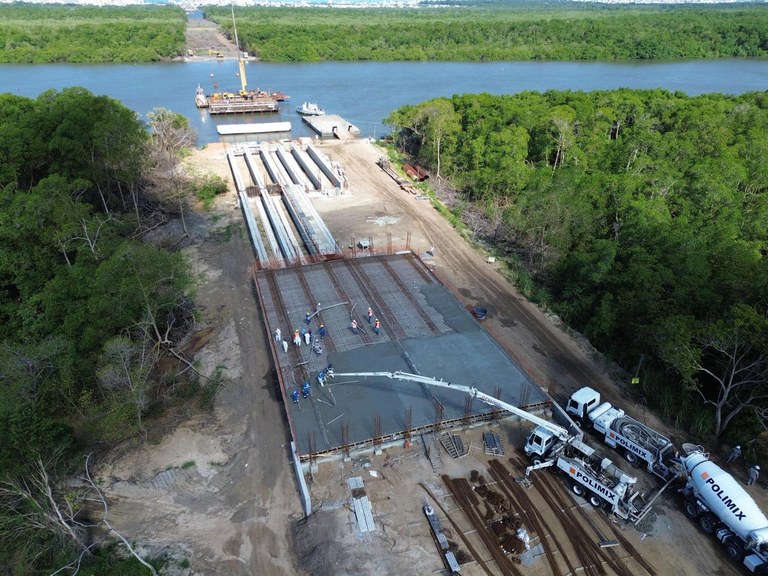 Ponte do Futuro: obras chegam a 30% de conclusão e avançam na Ilha Stuart Complexo Ponte do Futuro. (Foto: divulgação/Governo do Estado/DER-PB) foto setembro outubro 2025