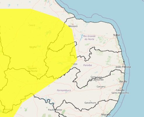 Inmet emite alerta de clima excessivamente seco para mais de 70 cidades paraibanas durante o dia de hoje