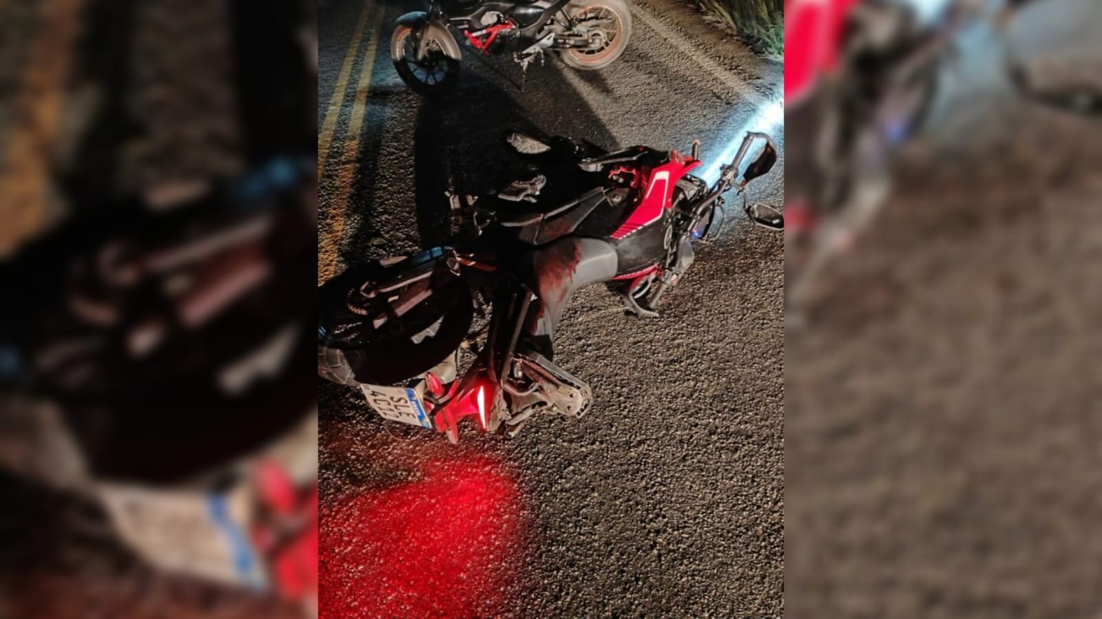 Moto do vereador Peron, encontrada após o crime. (foto: reprodução/redes sociais)