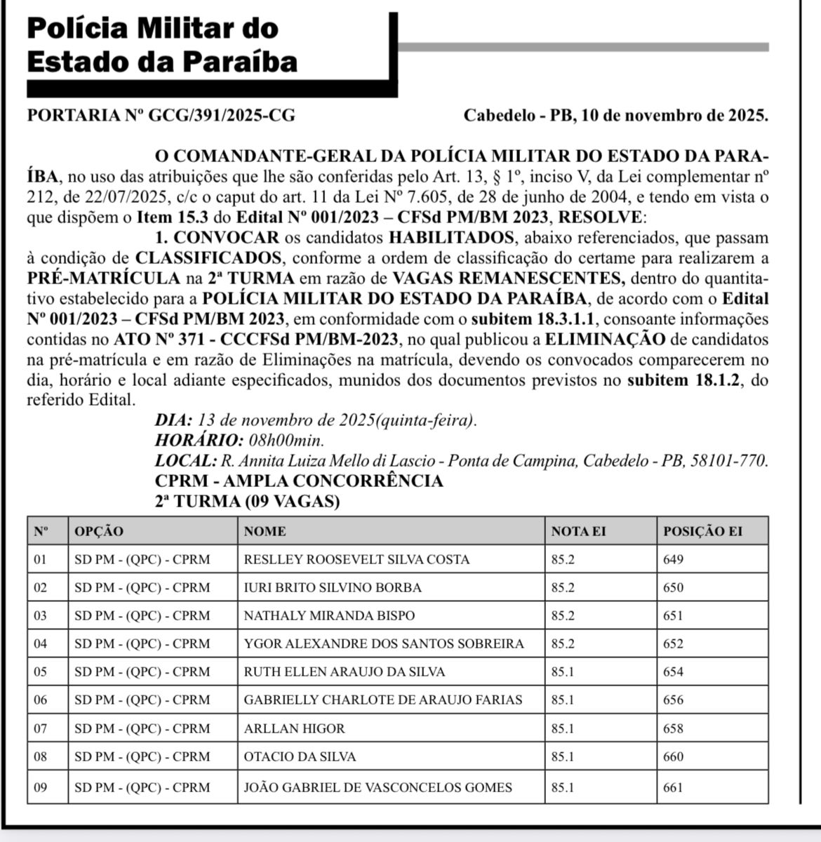 (foto: reprodução/DOE-PB)