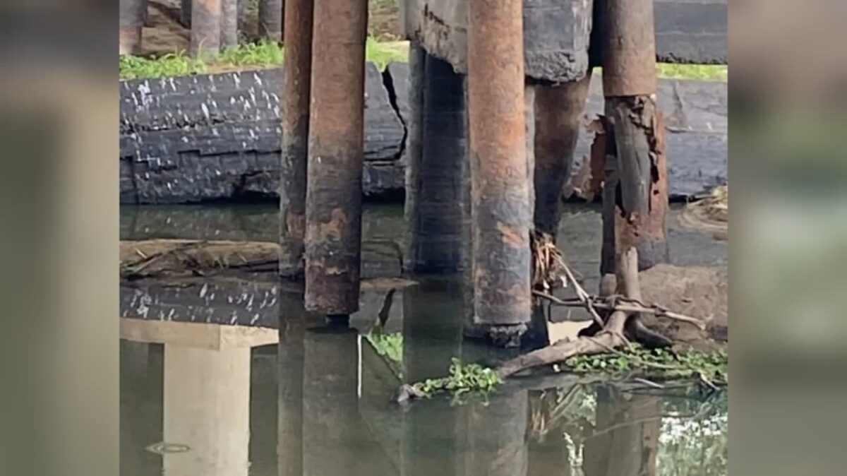 Popular denunciou possível riscos em ponte sobre o rio Mamanguape,na BR-101 (foto: reprodução/redes sociais)