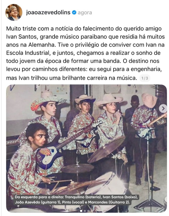 Morre Ivan Santos, músico paraibano vencedor do Grammy imagem