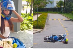 Vídeo flagra queda de Juliette após ganhar moto avaliada em R$ 140 mil do noivo: 'Inaugurando'