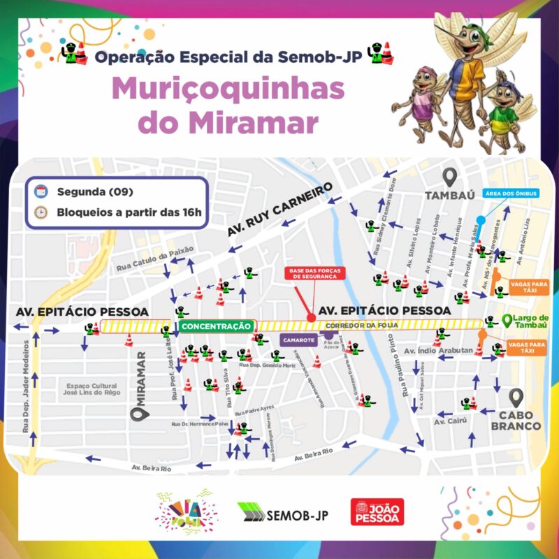 muriçoquinhas 2026, trânsito