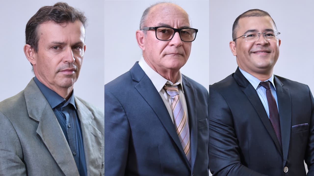 Da esquerda para a direita: vereador Ariano, vereador José Carlos, vereador José Jackes - Foto: divulgação/Câmara de Matureia/colagem ClickPB