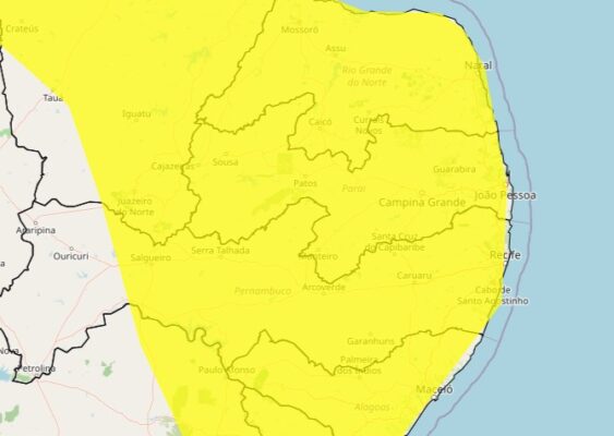 Alerta de chuva amarelo