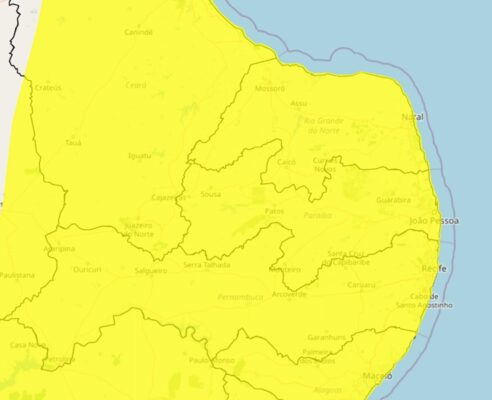 Inmet emite alerta de vendaval durante 2 dias para todas as cidades da Paraíba