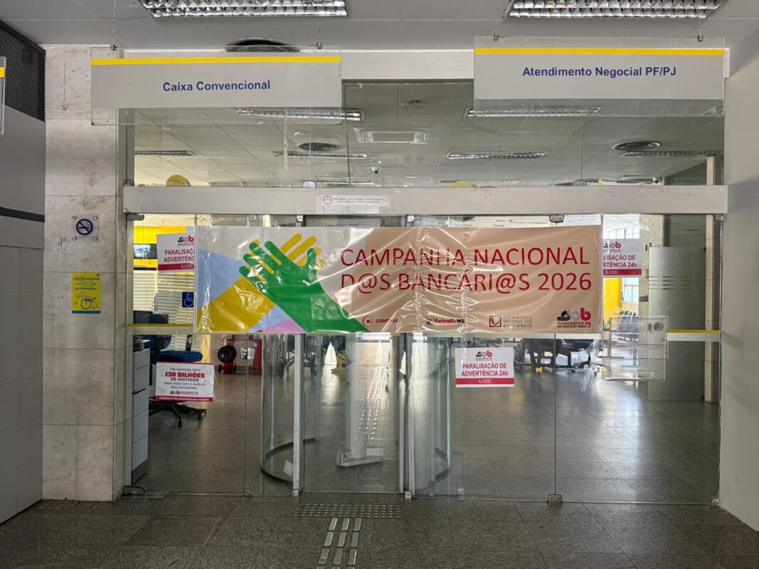Bancários da Paraíba fazem paralisação de 24h hoje em todo o estado