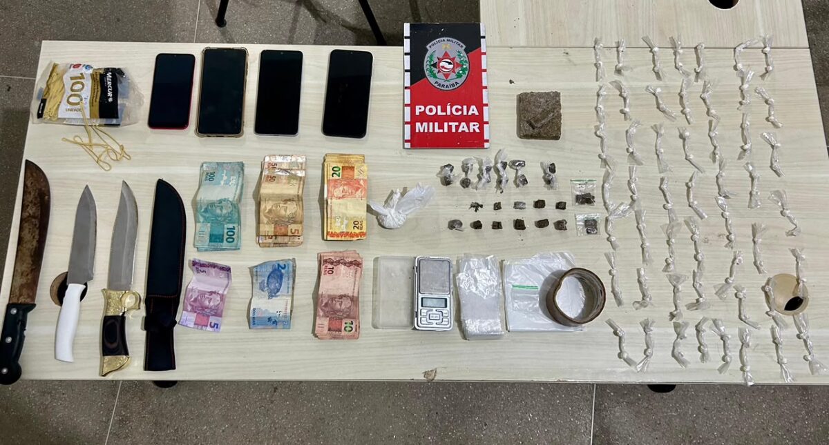 Três suspeitos são presos e drogas são apreendidas em Cajazeiras