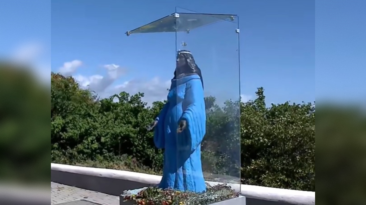 Proteção de vidro da estátua de Iemanjá é quebrada durante briga entre dois homens em João Pessoa